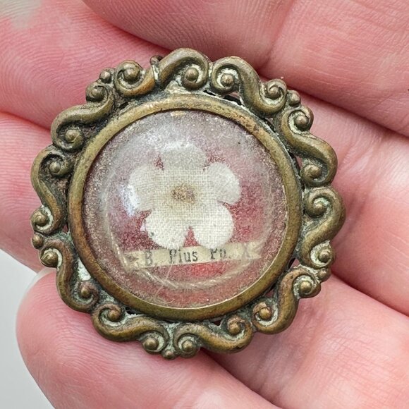 Antique Religious Reliquary Theca Relic The Blessed Pope Pius X  B. Pius Pp. X - Picture 1 of 7